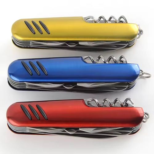 12-in-1 Portable Outdoor Survival Multi-Tool | 440 Stainless Steel Pocket Keychain Tool for Camping Hiking EDC