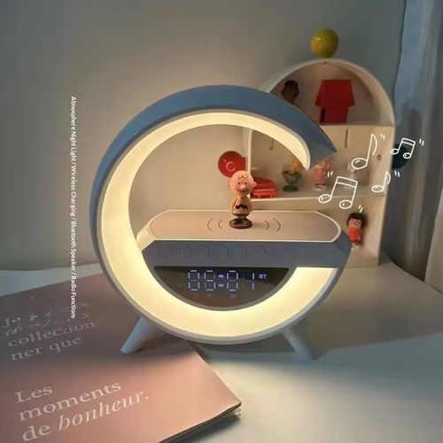 Multi-Function Bluetooth Speaker with Wireless Charging & Alarm