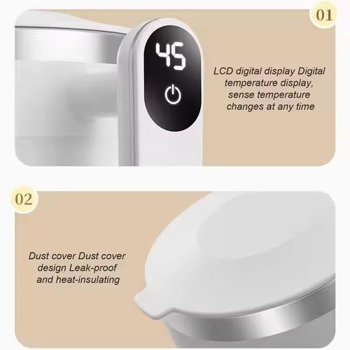 400ml Automatic Magnetic Stirring Cup | Intelligent Temperature Display Insulation Portable Electric Mixer for Coffee Soy Milk | Type-C Charging 7000RPM Mixing Cup