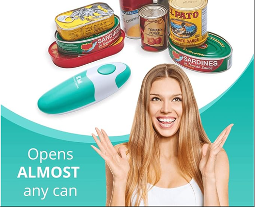 Kitchen Mama Auto Electric Can Opener: Open Your Cans with A Simple Press of Button - Automatic, Hands Free, Smooth Edge, Battery Operated, YES YOU CAN