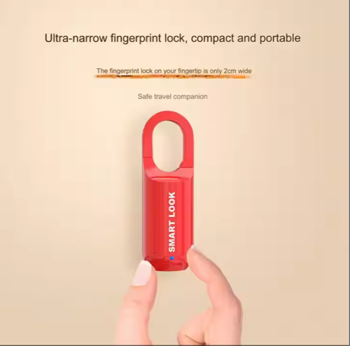 Smart Fingerprint Padlock for Locker, Small Rechargeable Fingerprint Lock, Keyless Biometric Thumbprint Padlock for Gym School Locker, Suitcase, Backpack