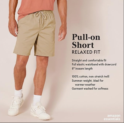 Men's Inseam Relaxed-Fit Drawstring Walk Short