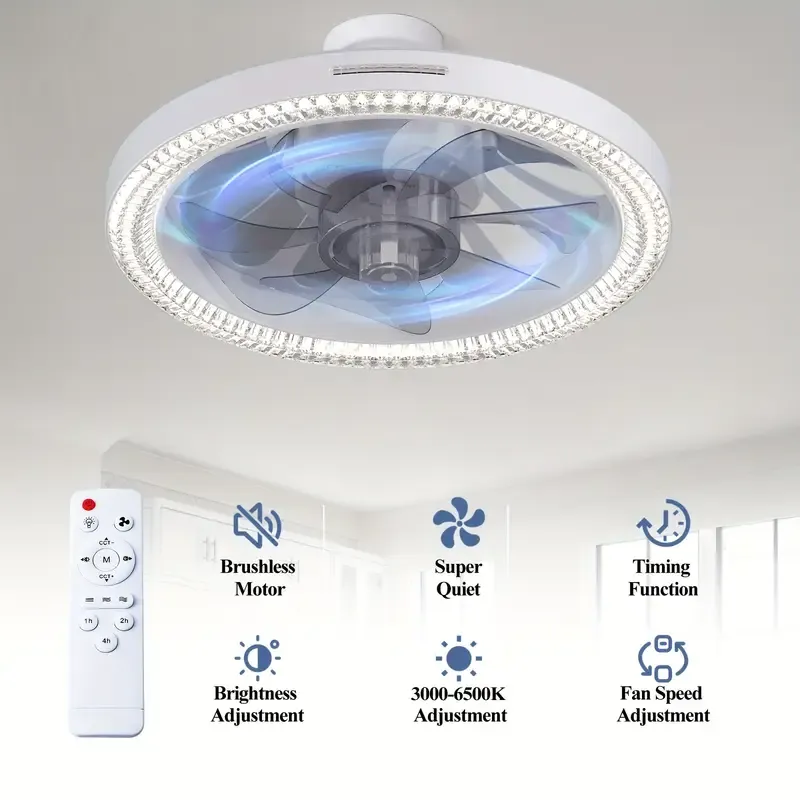 1pc GDLUOAO Smart Ceiling Fan with Light & Remote Control