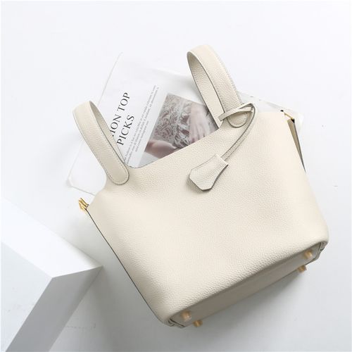 Vegetable Basket 2025 New Fashionable Soft Leather Bucket Bag Handheld Bag