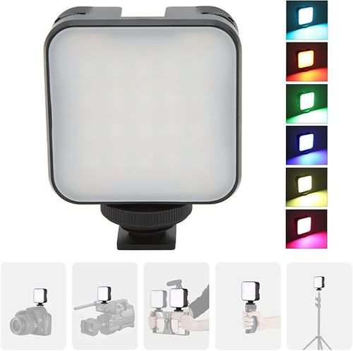 RGB Video Light, 360° Full Color Portable LED Camera, 2500‑9000K Photography Light with 3 Cold Shoe Mounts | 1200mAh Rechargeable LED Camera Fill Light for Vlog Photography Video