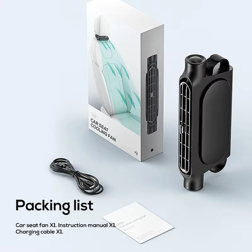 USB Powered Car Headrest Cooling Air Fan 3 Speeds Adjustable Neck
