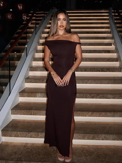 2025 New One - Shoulder Slit Maxi Dress: Sexy & Chic
