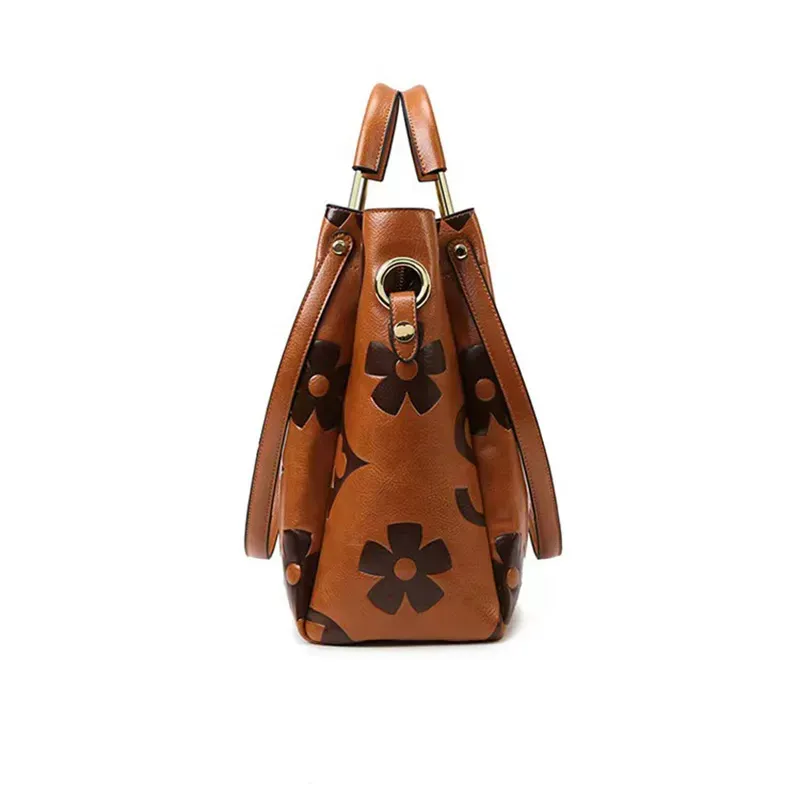 Bucket bag, women's high-end sense, large capacity, fashionable embossed shoulder bag, handbag, on handbags