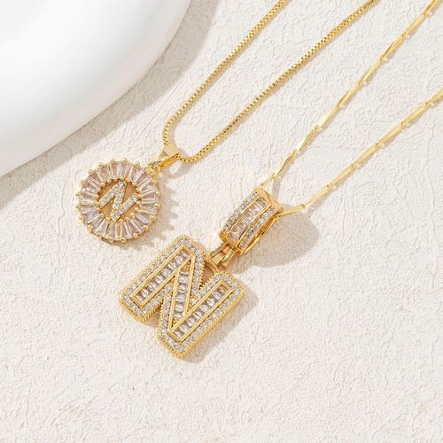 Shiny Flower Letter Necklaces: CZ Inlaid, Gold Plated ✨