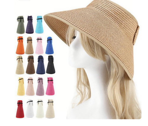 Women Sun Visor Straw Hat Casual Foldable