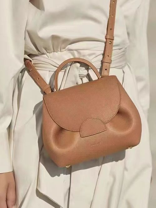 Genuine leather pig bag with lychee pattern smiley face bag