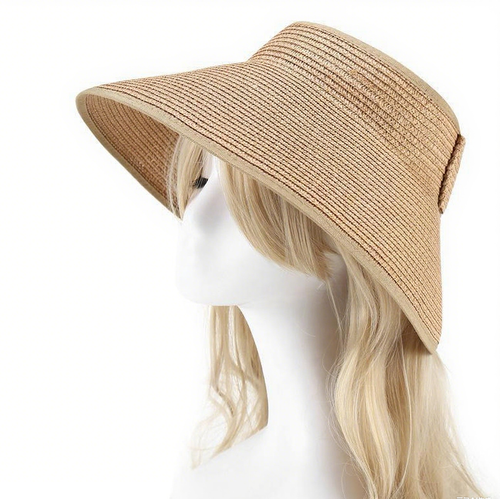 Women Sun Visor Straw Hat Casual Foldable