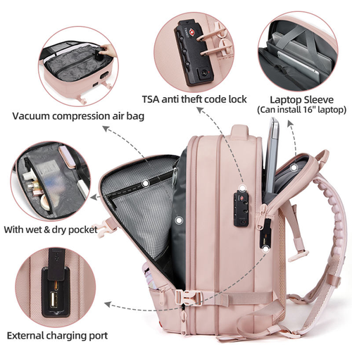 Carry on Anti Theft Vacuum Backpack with TSA Lock Airbag Bag