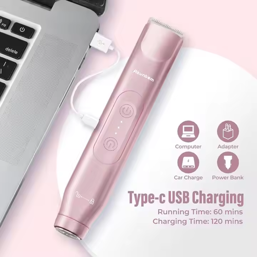 Women's 2-in-1 Electric Shaver Bikini Trimmer IPX7 Waterproof Wet