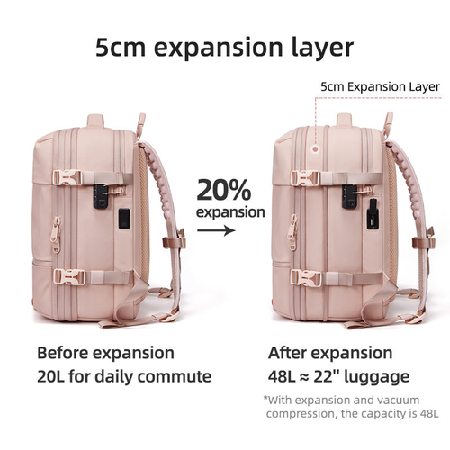 Carry on Anti Theft Vacuum Backpack with TSA Lock Airbag Bag