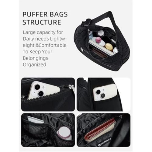 Chic Puffer Hobo Bag: Lightweight & Organized