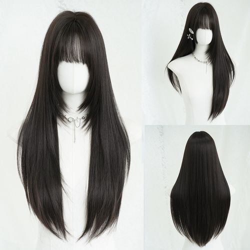 Long Black Wig with Bangs, Transform Your Look