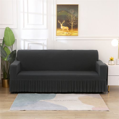 Elastic skirt sofa cover all inclusive solid color simple modern all season universal sofa cover