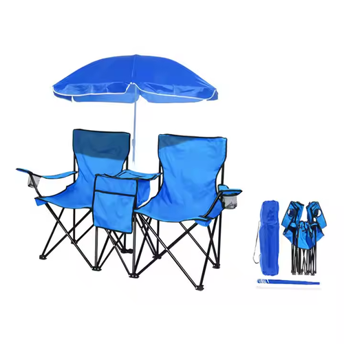 Foldable Camping Chair & Umbrella Set for Outdoors