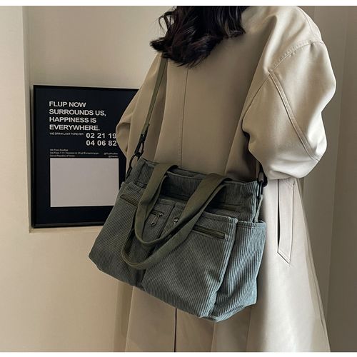 2025 Casual Versatile Handbag Multi Pocket Corduroy Tote Bag