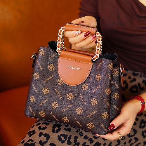 2025 new high-end women's handbag with floral patterns, single shoulder crossbody bag, small square bag