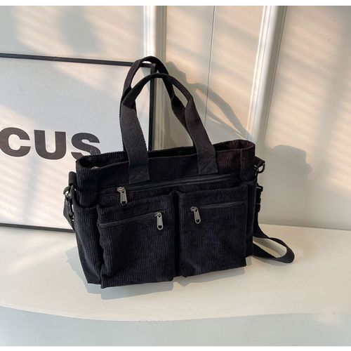 2025 Casual Versatile Handbag Multi Pocket Corduroy Tote Bag