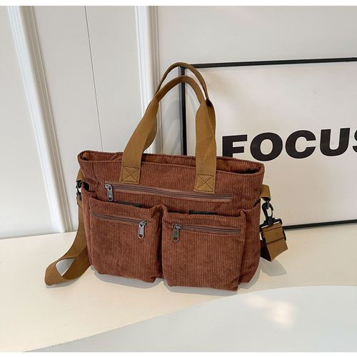 2025 Casual Versatile Handbag Multi Pocket Corduroy Tote Bag