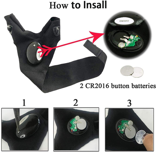 Professional LED Flashlight Gloves Lamp Rescue Tools