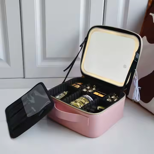 High Quality Hot Selling Waterproof Customized Makeup Bag Hand-held Mirror
