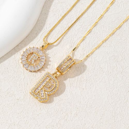 Shiny Flower Letter Necklaces: CZ Inlaid, Gold Plated ✨