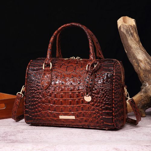 Handheld armpit crossbody travel retro women's bag Brahmin crocodile pattern