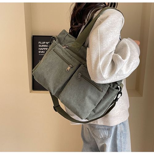 2025 Casual Versatile Handbag Multi Pocket Corduroy Tote Bag