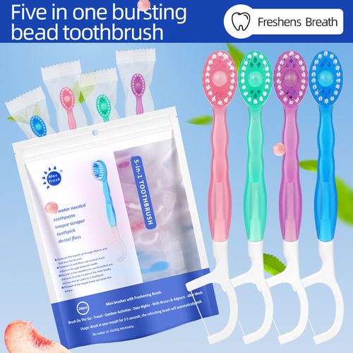 Disposable Mini Portable Explosive Bead Toothbrush