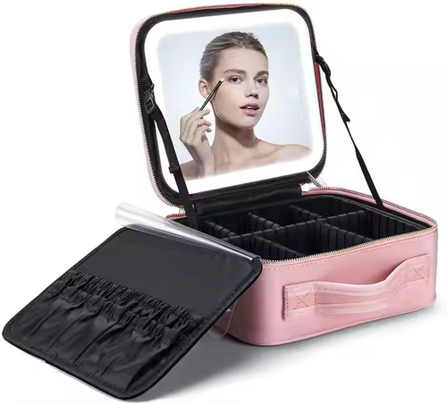 High Quality Hot Selling Waterproof Customized Makeup Bag Hand-held Mirror