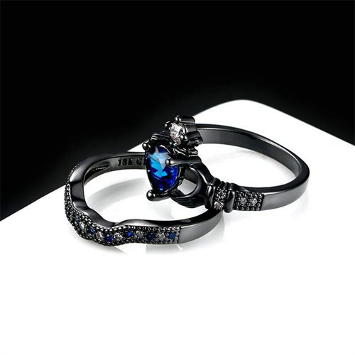 Romantic Blue Couple Rings – Symbol of Your Bond❤️