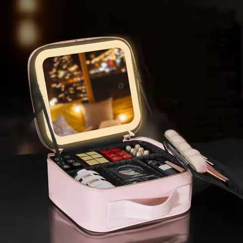 High Quality Hot Selling Waterproof Customized Makeup Bag Hand-held Mirror