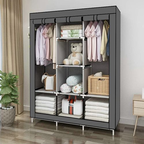 Minimalist Eco-Friendly Chinese Fabric Closet Wardrobe Removable Metal