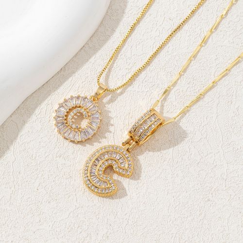 Shiny Flower Letter Necklaces: CZ Inlaid, Gold Plated ✨