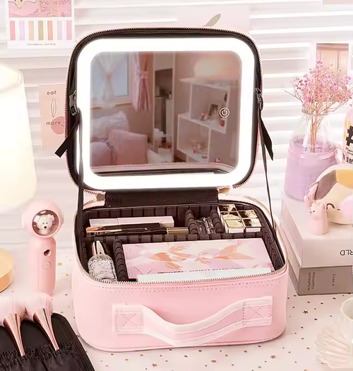 High Quality Hot Selling Waterproof Customized Makeup Bag Hand-held Mirror