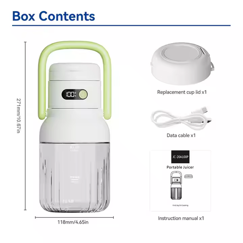 Smoothie and Juice Maker,1000ml Capacity, Dual-Cup, 18000 RPM
