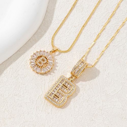 Shiny Flower Letter Necklaces: CZ Inlaid, Gold Plated ✨