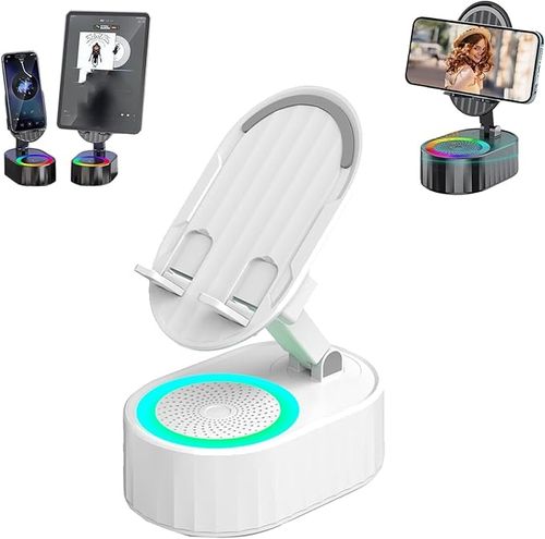 Induction Bracket Speaker, 5in1 Wireless Induction Bluetooth Speaker, Cell Phone Stand with Induction Speaker, 360° Foldable Induction Speaker