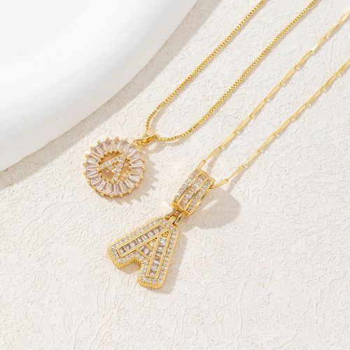 Shiny Flower Letter Necklaces: CZ Inlaid, Gold Plated ✨
