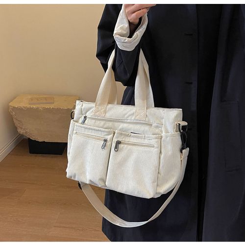 2025 Casual Versatile Handbag Multi Pocket Corduroy Tote Bag