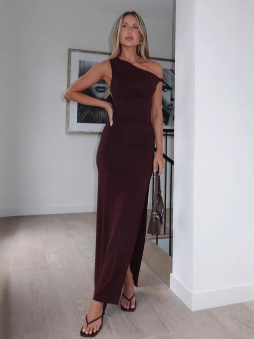 2025 New One - Shoulder Slit Maxi Dress: Sexy & Chic