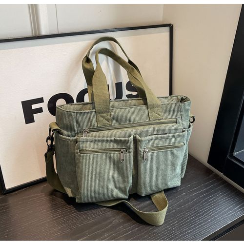 2025 Casual Versatile Handbag Multi Pocket Corduroy Tote Bag