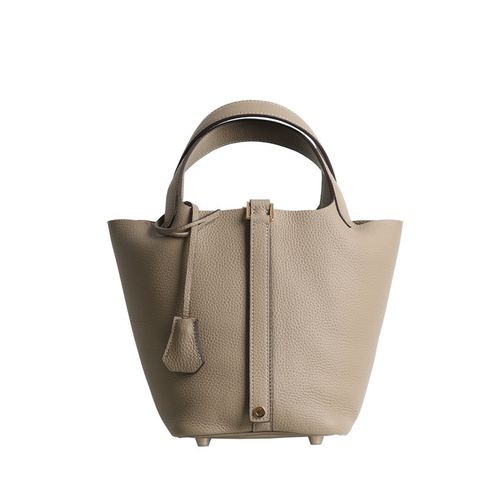 Vegetable Basket 2025 New Fashionable Soft Leather Bucket Bag Handheld Bag