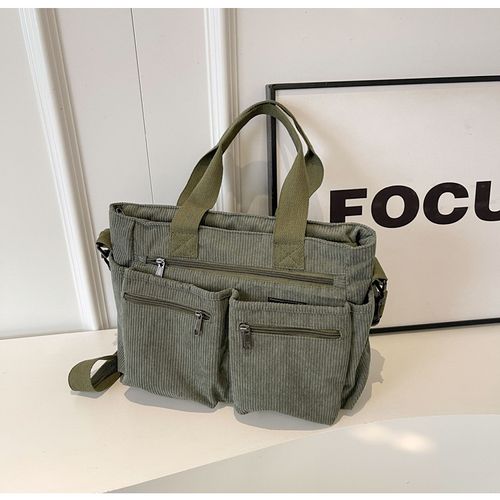 2025 Casual Versatile Handbag Multi Pocket Corduroy Tote Bag