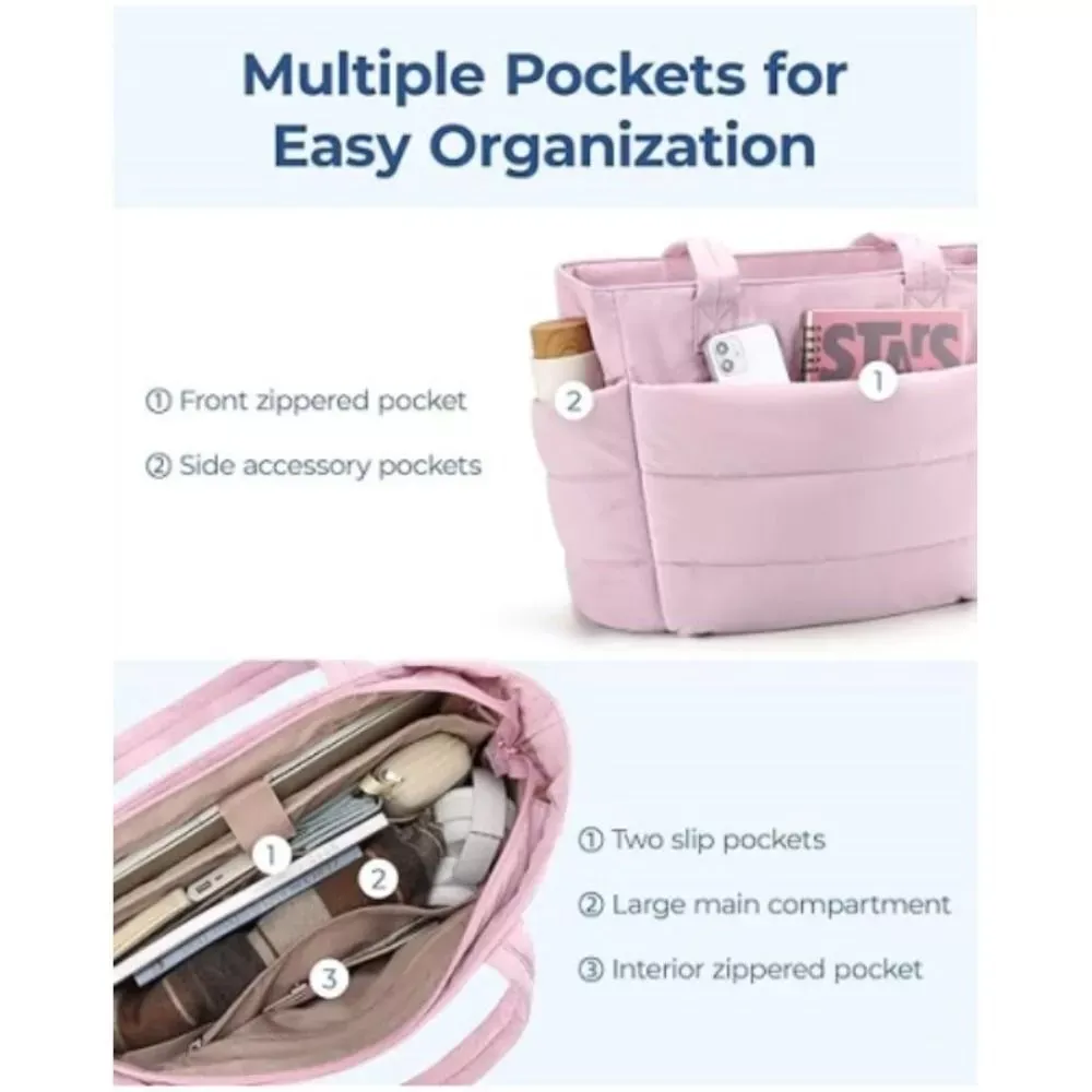 Multiple Pockets Tote Bag For Travel Work Beach Gym Store