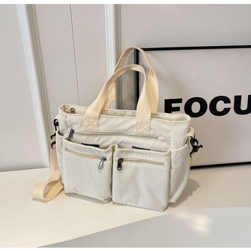 2025 Casual Versatile Handbag Multi Pocket Corduroy Tote Bag